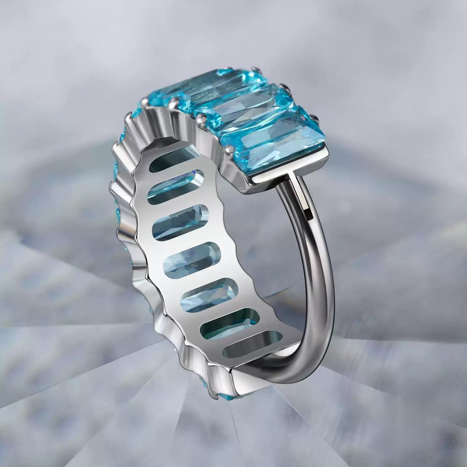 Icy CZ Stone Hoop – G23 Titanium Hypoallergenic Cartilage Earring