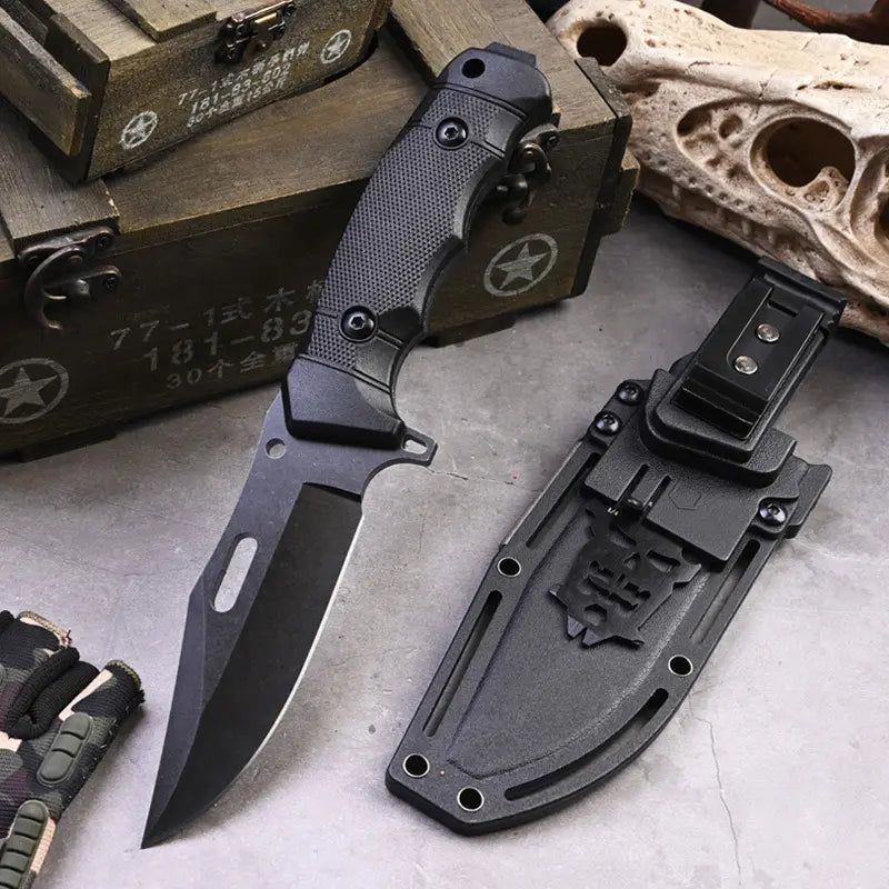 TrailForge Multi-Tool Survival Knife – Outdoor Camping Knife with Fire Starter & Tool Card