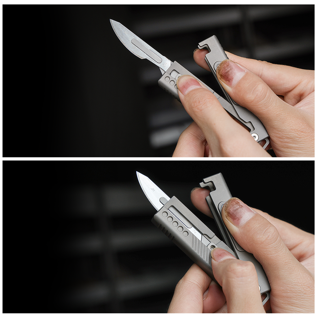 TiRoto:Ti EDC Utility Knife with Snap-Flick Action