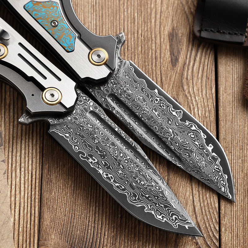 Goliath Rex – Handcrafted Damascus Steel Folding Knife