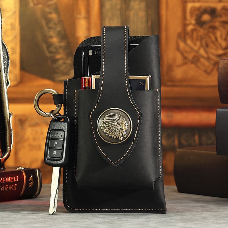 ADD ONS: Leather Tactical Sport Phone Bag with Keychain
