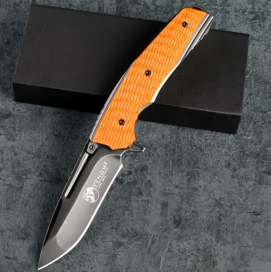 Venom Viper S35VN Tactical Folding Knife – Precision CNC Blade, G10 Handle, Anti-Slip Grip