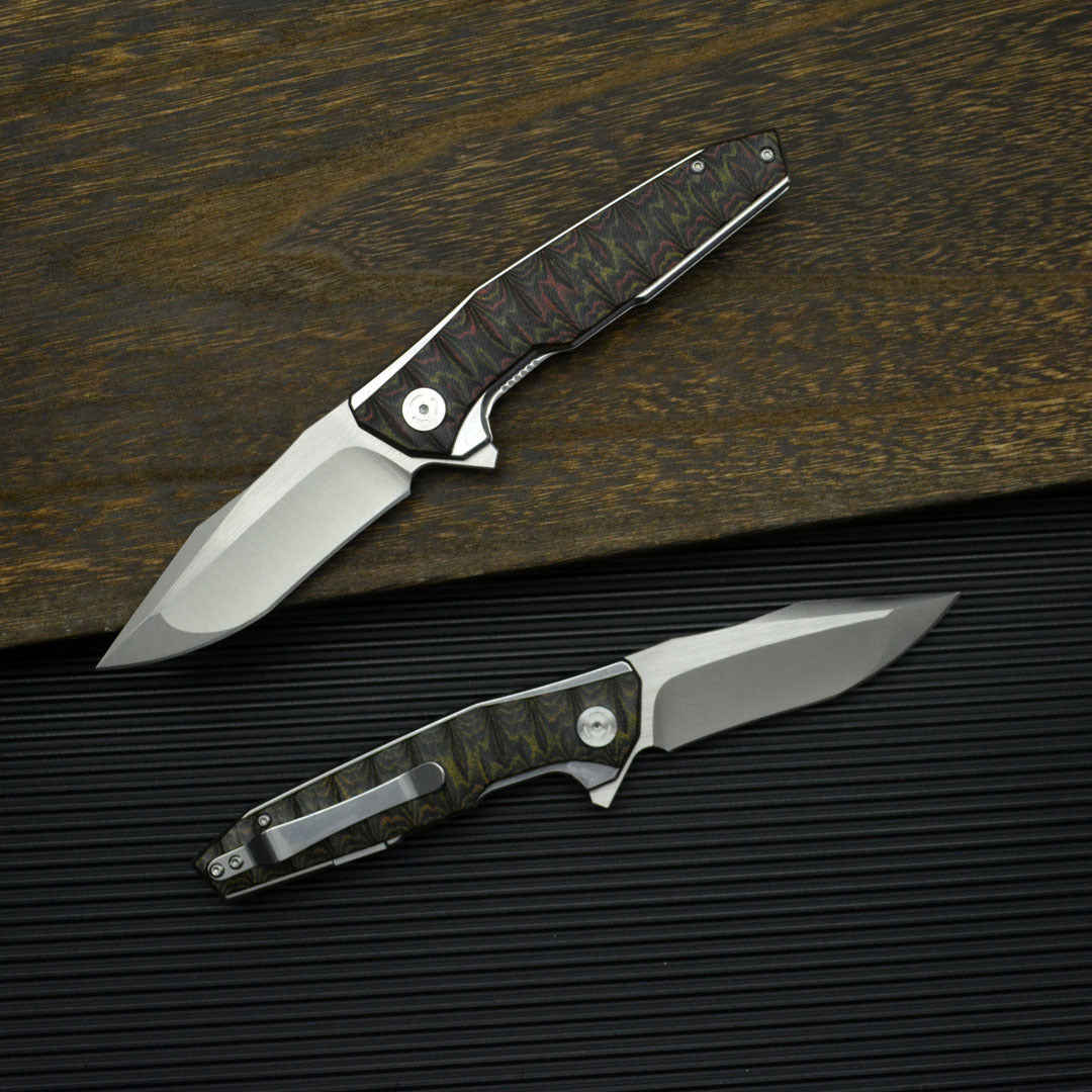 Python D2 Heavy-Duty Folding Knife — G10 Tactical Survival Blade