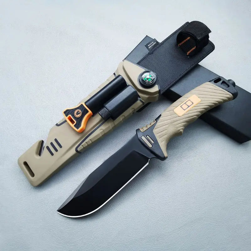 Vanguard Fixed Blade Survival Knife - 8Cr13Mov Stainless Steel Bushcraft Tool with Non-Slip Ergonomic Grip