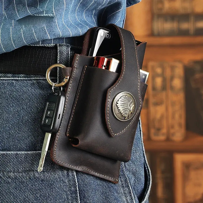 ADD ONS: Leather Tactical Sport Phone Bag with Keychain
