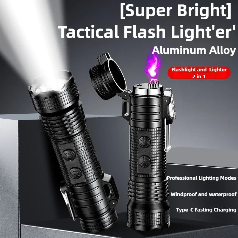 Triple-Thunder Dual Arc Lighter & 3 Lighting Modes Flashlight