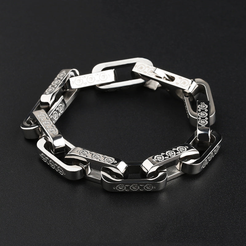 FloraLink Chains - Unisex Modern Titan Link Bracelet