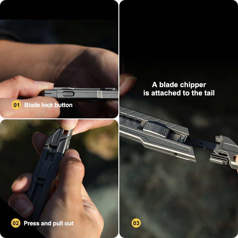 RayFlex Blade: 6-in-1 Titanium Multifunctional Utility Knife