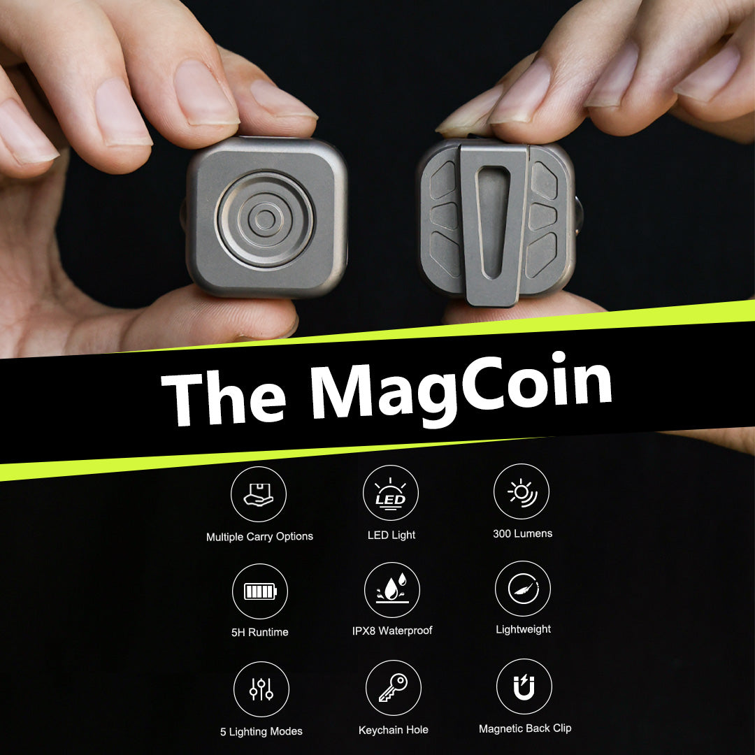 MagCoin - Titanium Magnetic Quick-Release Micro Flashlight