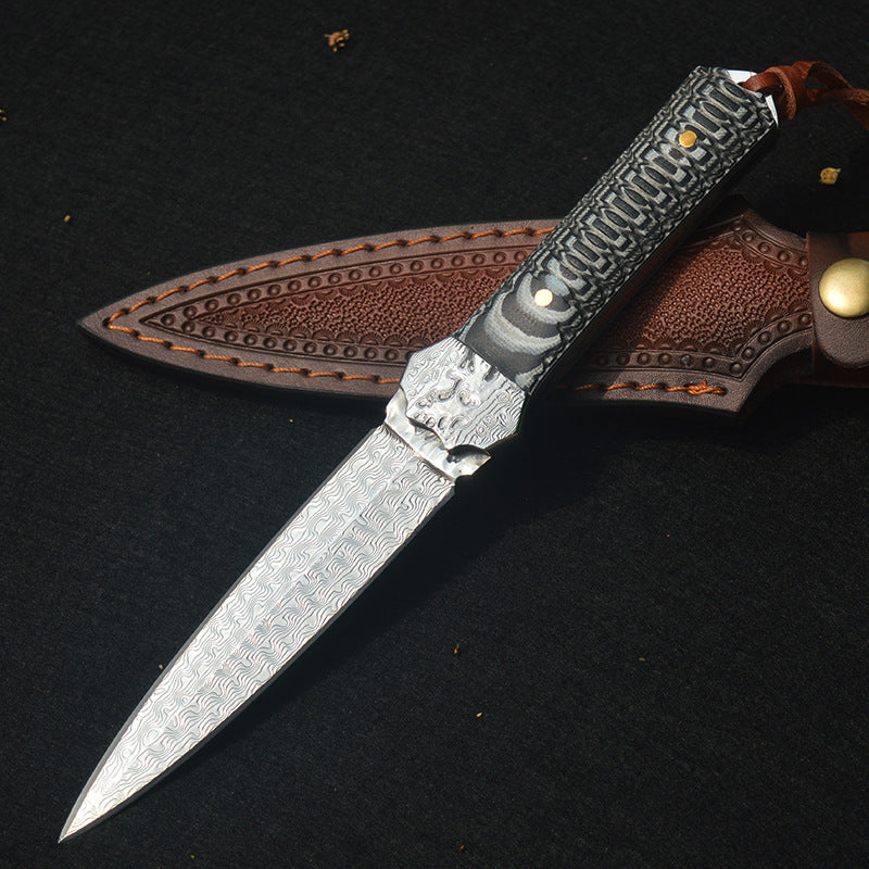 Artisan Fixed Blade Knife| Damascus or Mirror Finish | G10 Handle