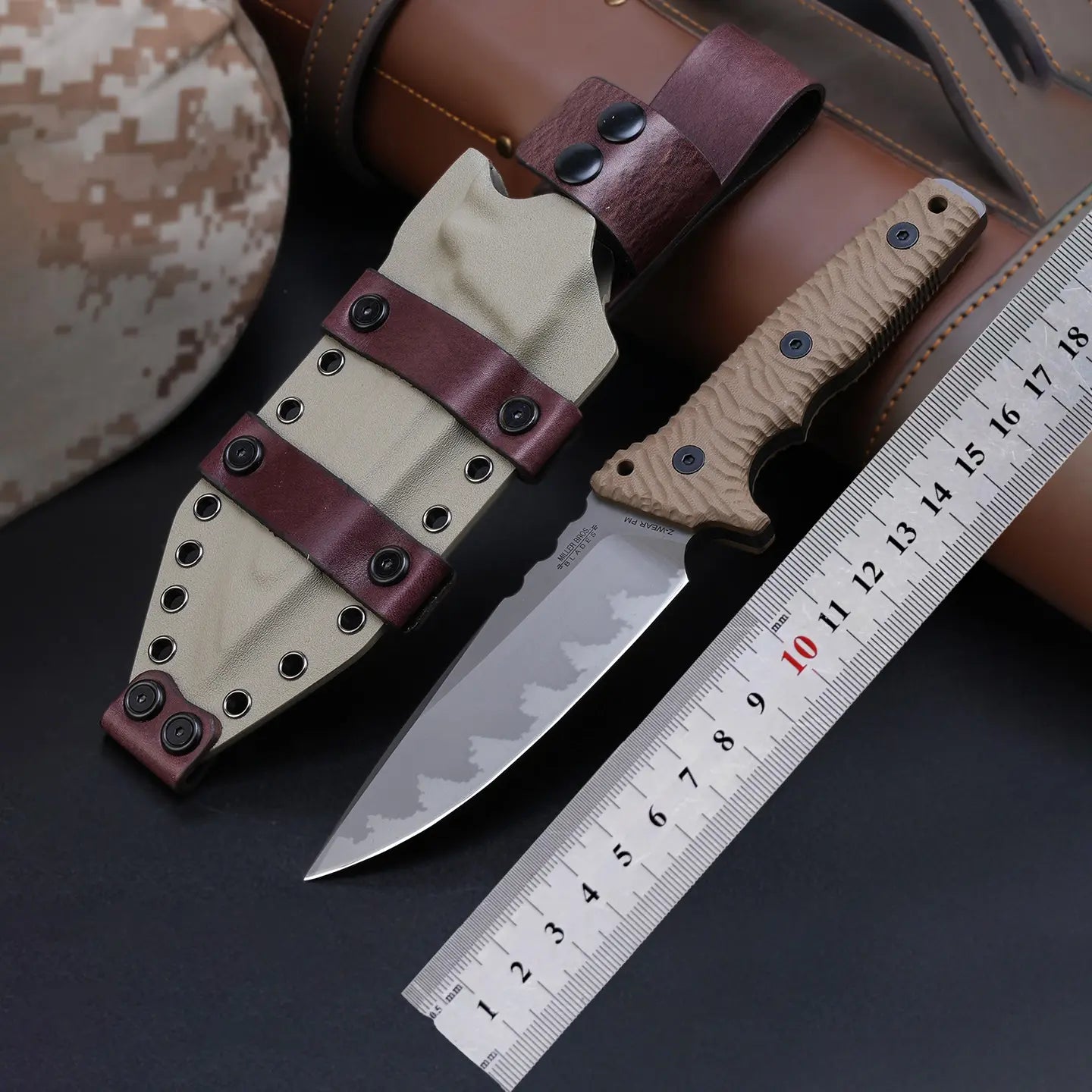 Juggernaut: Z-WEAR Steel 8mm Overbuilt Fixed Blade | Tactical Pry-Knife with Hybrid Kydex Sheath
