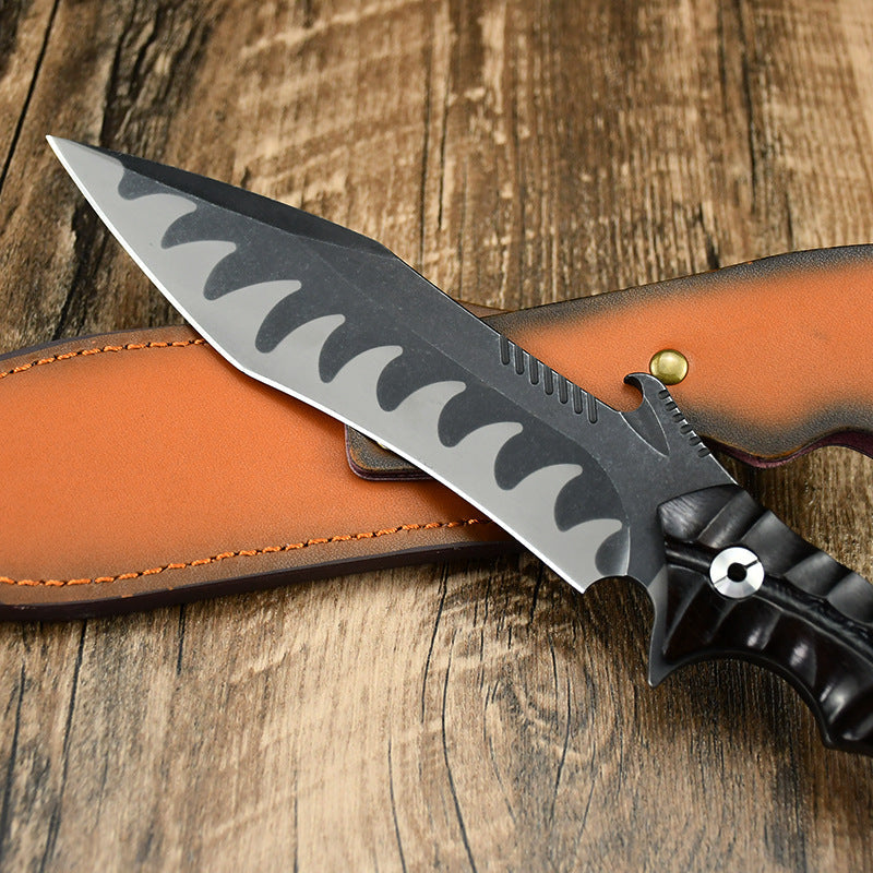 Tiger Fang Tactical Fixed Blade Knife – DC53 Steel, Ebony Handle