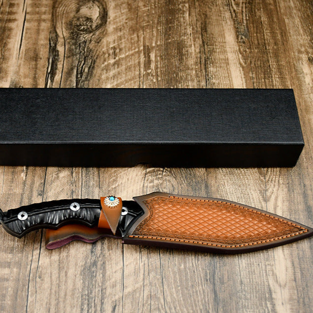 Tiger Fang Tactical Fixed Blade Knife – DC53 Steel, Ebony Handle