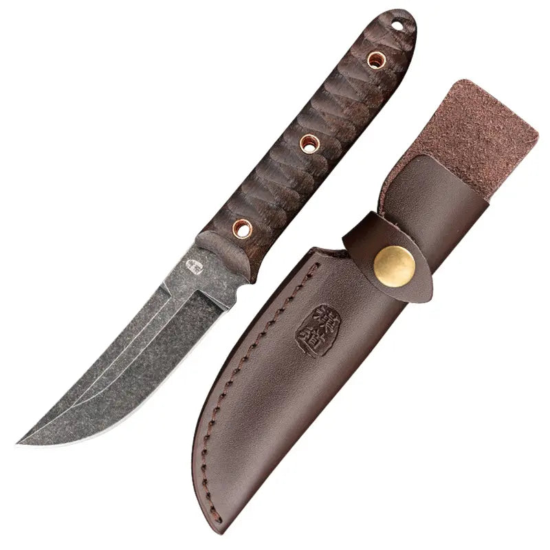 TimberForge Bushcraft Fixed Blade Knife – 5Cr15 Steel Outdoor Survival Knife