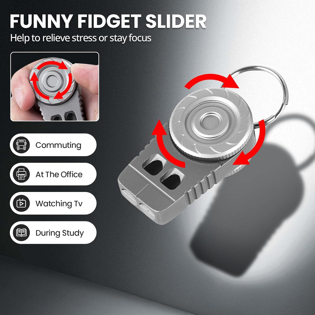 SonicSpinner：Titanium Emergency Whistle with Fidget Slider
