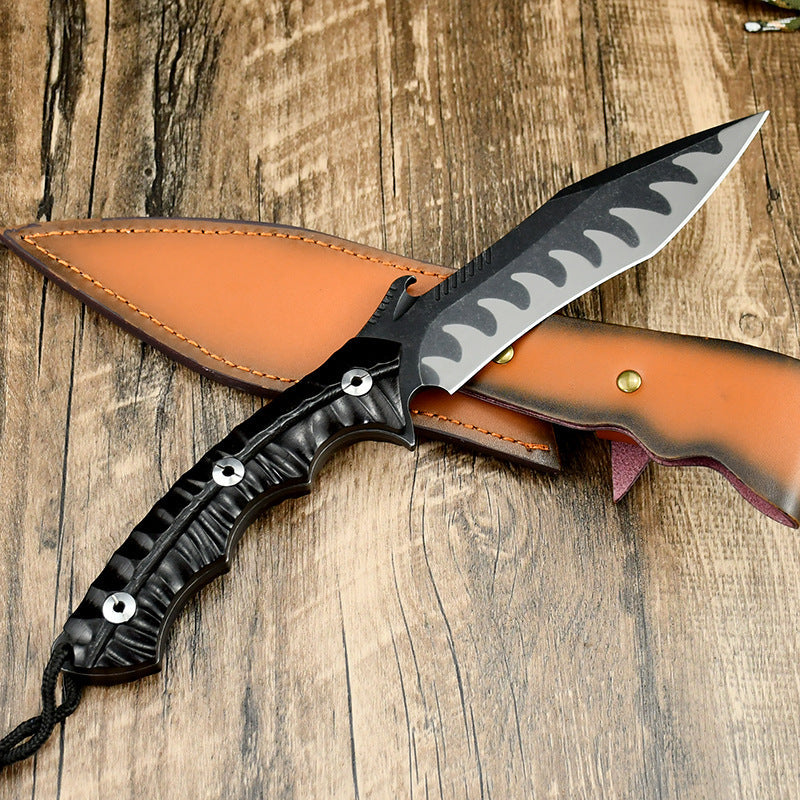 Tiger Fang Tactical Fixed Blade Knife – DC53 Steel, Ebony Handle