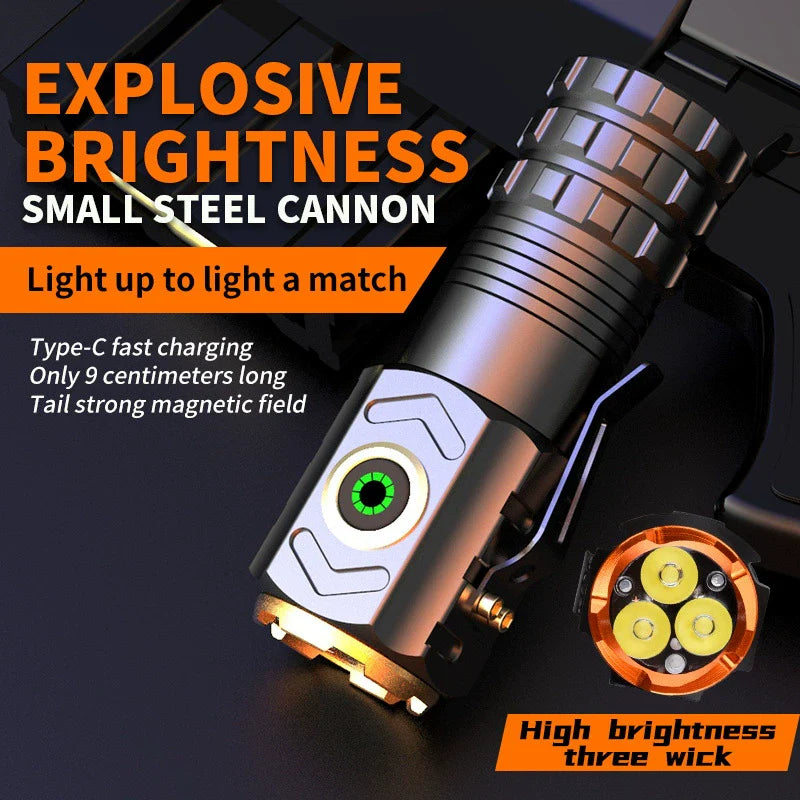 3-Eye Monster Flashlight:Ultra Bright Compact Triple-LED Torch