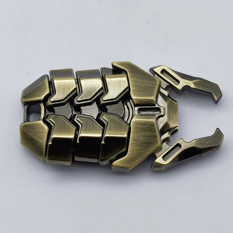 EDC Mecha Beetle – Cyber Warrior's Alloy Snap Coin, Kinetic Fidget Toy