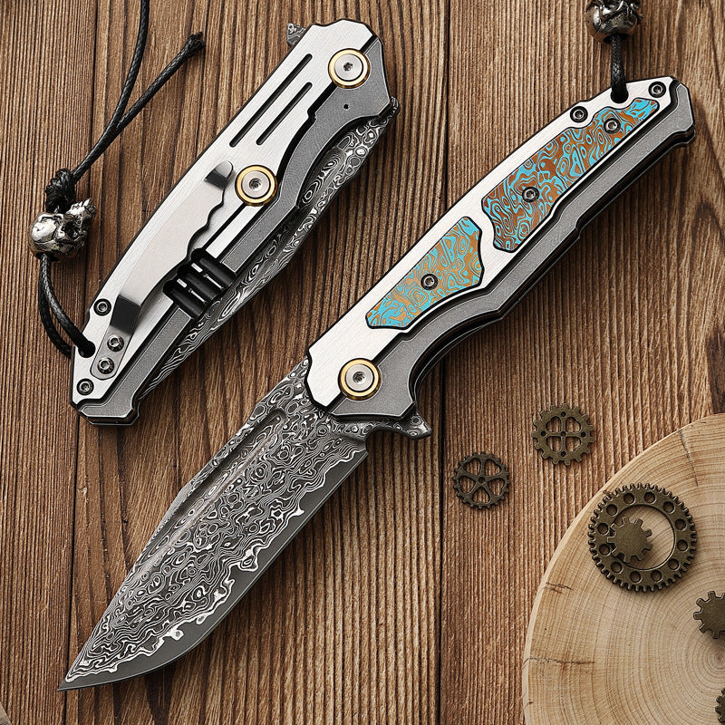 Goliath Rex – Handcrafted Damascus Steel Folding Knife