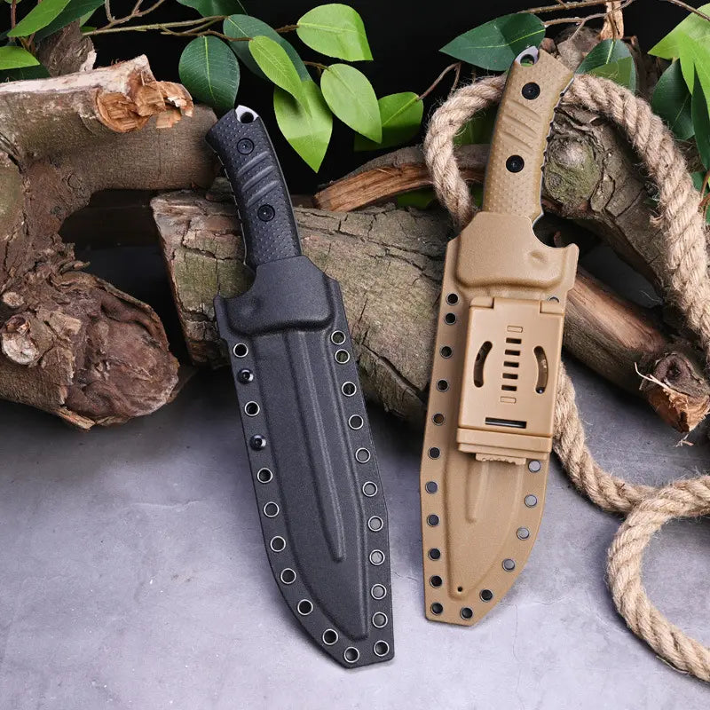 Apex Survivalist: Heavy-Duty Fixed Blade Tactical Knife with Multi-Mount Sheath