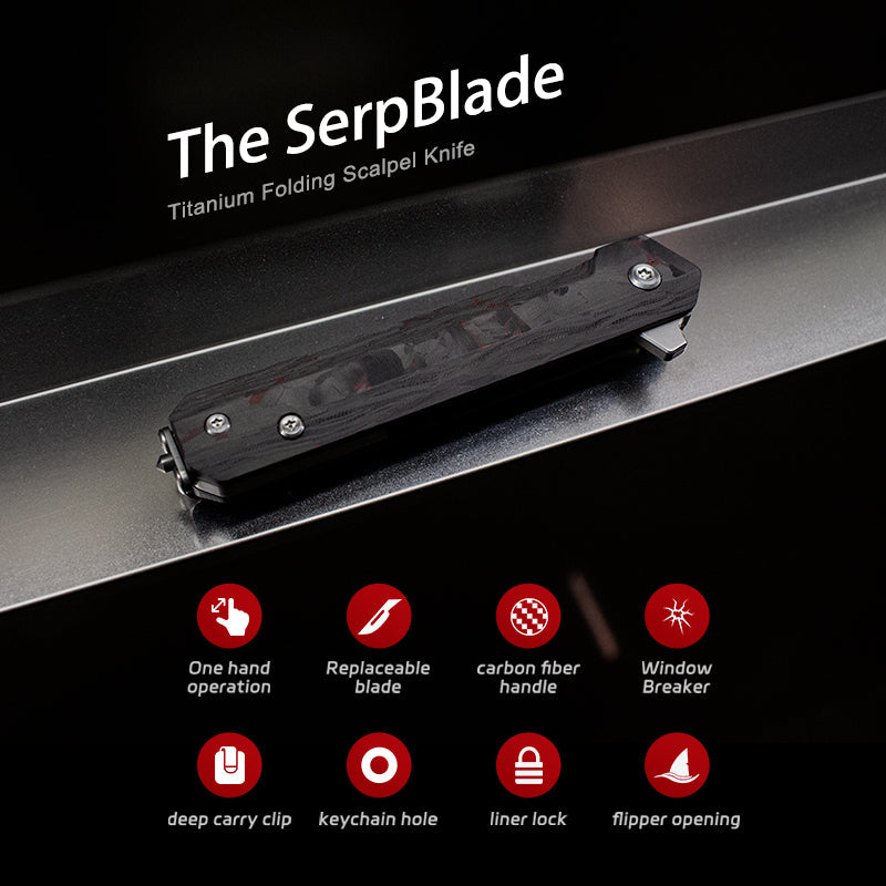The SerpBlade: Titanium Pocket Utility Folding Scalpel Knife