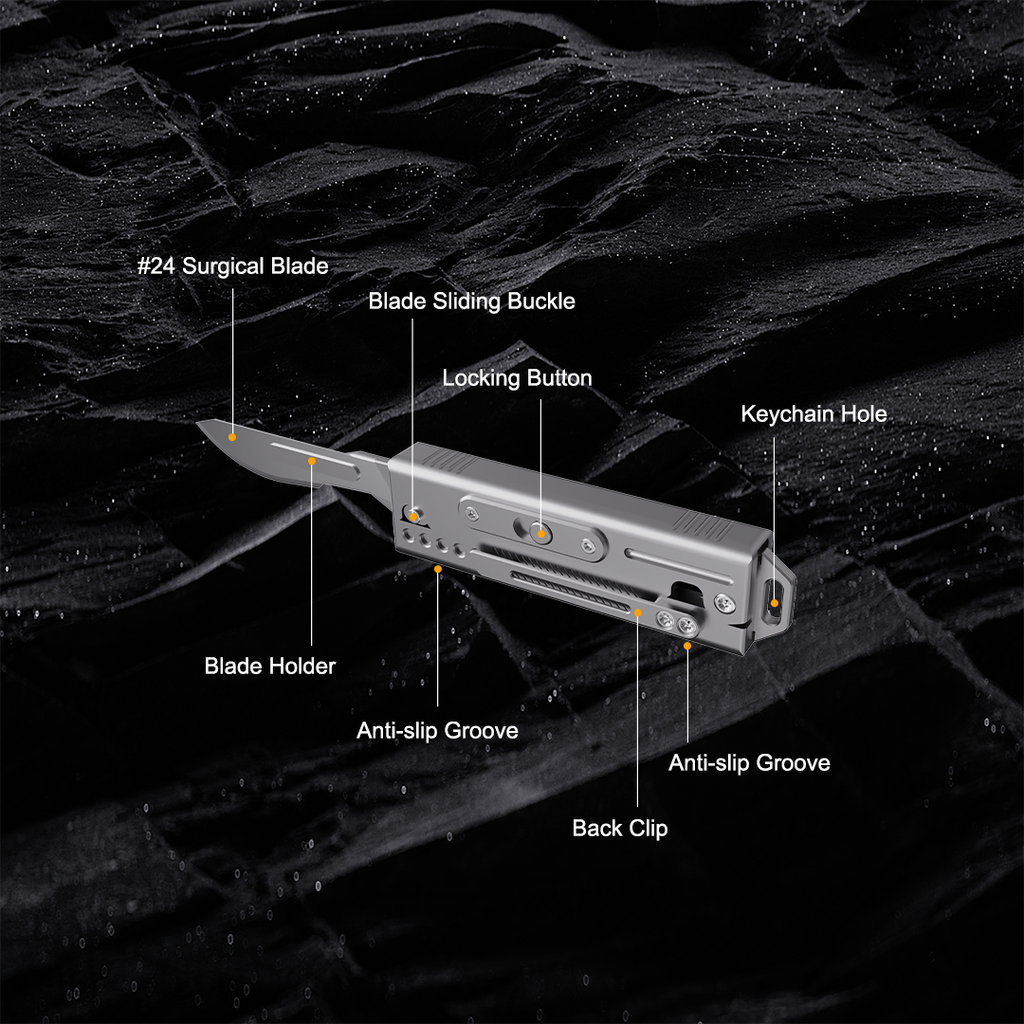 TiRoto:Ti EDC Utility Knife with Snap-Flick Action