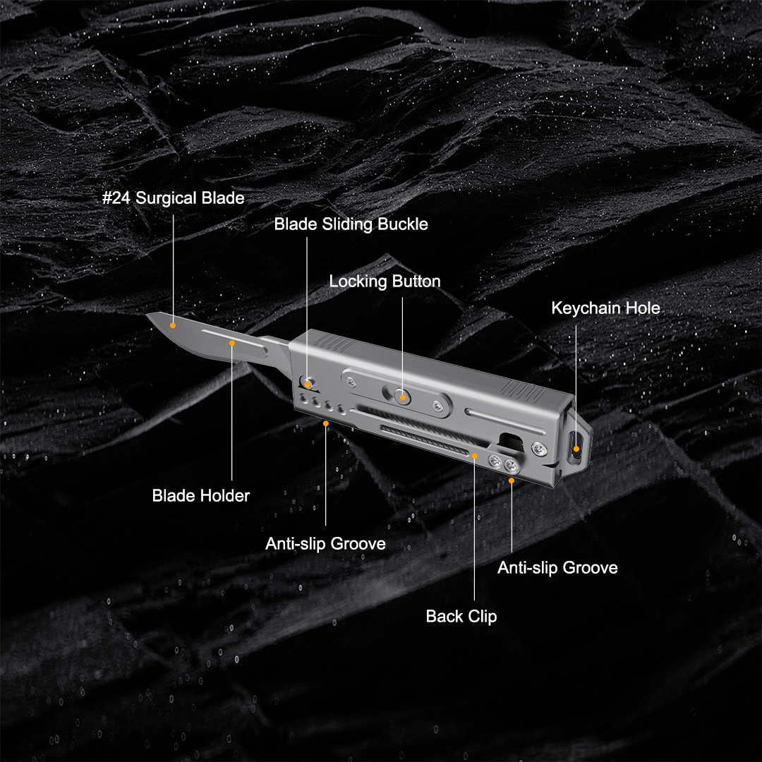 TiRoto:Ti EDC Utility Knife with Snap-Flick Action