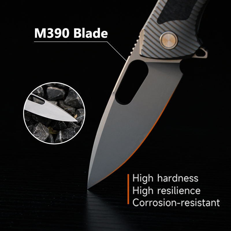 The Shadow Blade: Titanium Handle with M390 Blade EDC Knife