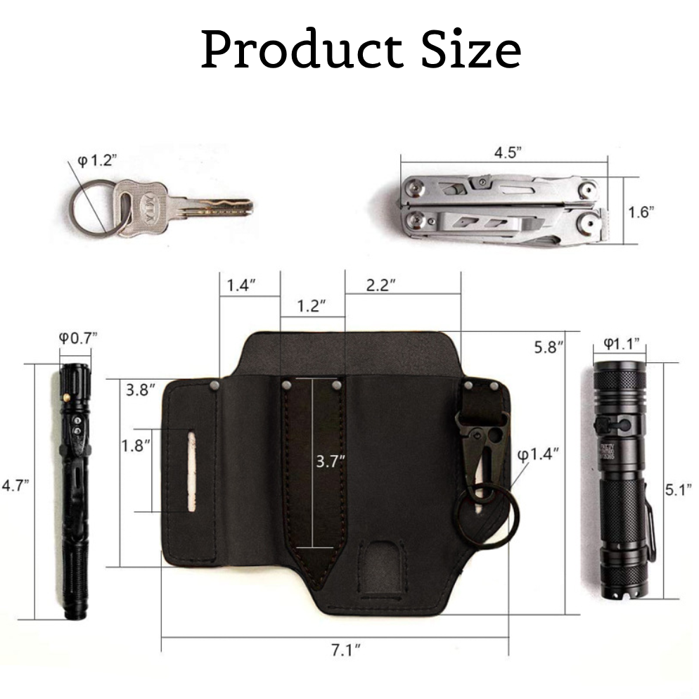 ADD ONS:  Leather Belt Loop Waist Multitool Sheath EDC Pocket Organizer Pouch