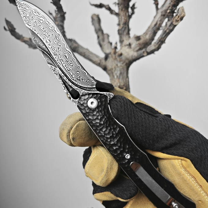 Black Stallion: VG10 Damascus Steel Folding Artisan EDC Knife