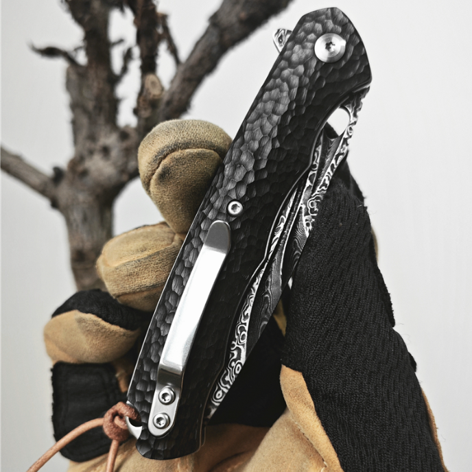 Black Stallion: VG10 Damascus Steel Folding Artisan EDC Knife