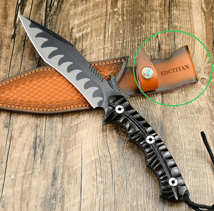 Tiger Fang Tactical Fixed Blade Knife – DC53 Steel, Ebony Handle