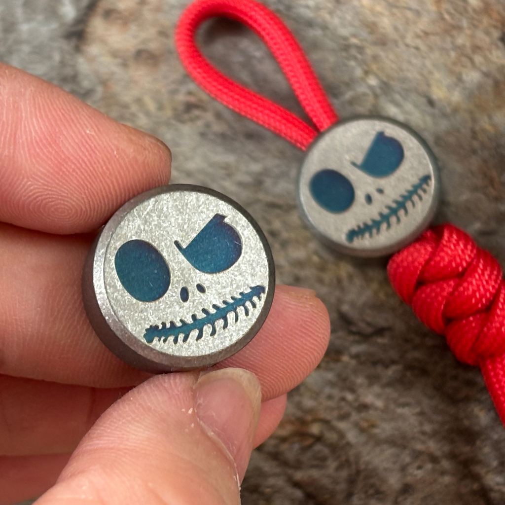 ADD-ONS:Titanium Jolly Roger EDC Bead&Zipper Pull