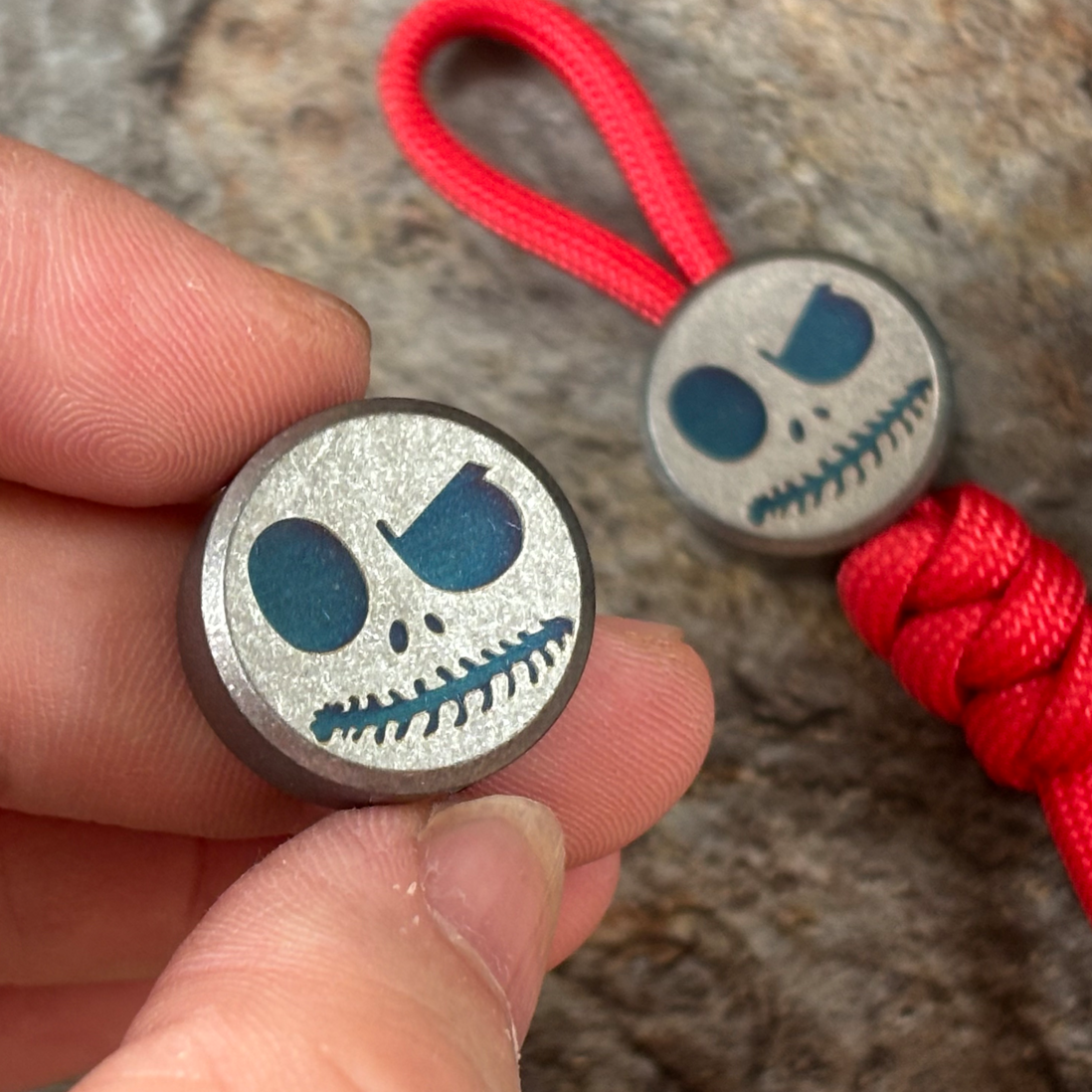 ADD-ONS:Titanium Jolly Roger EDC Bead&Zipper Pull