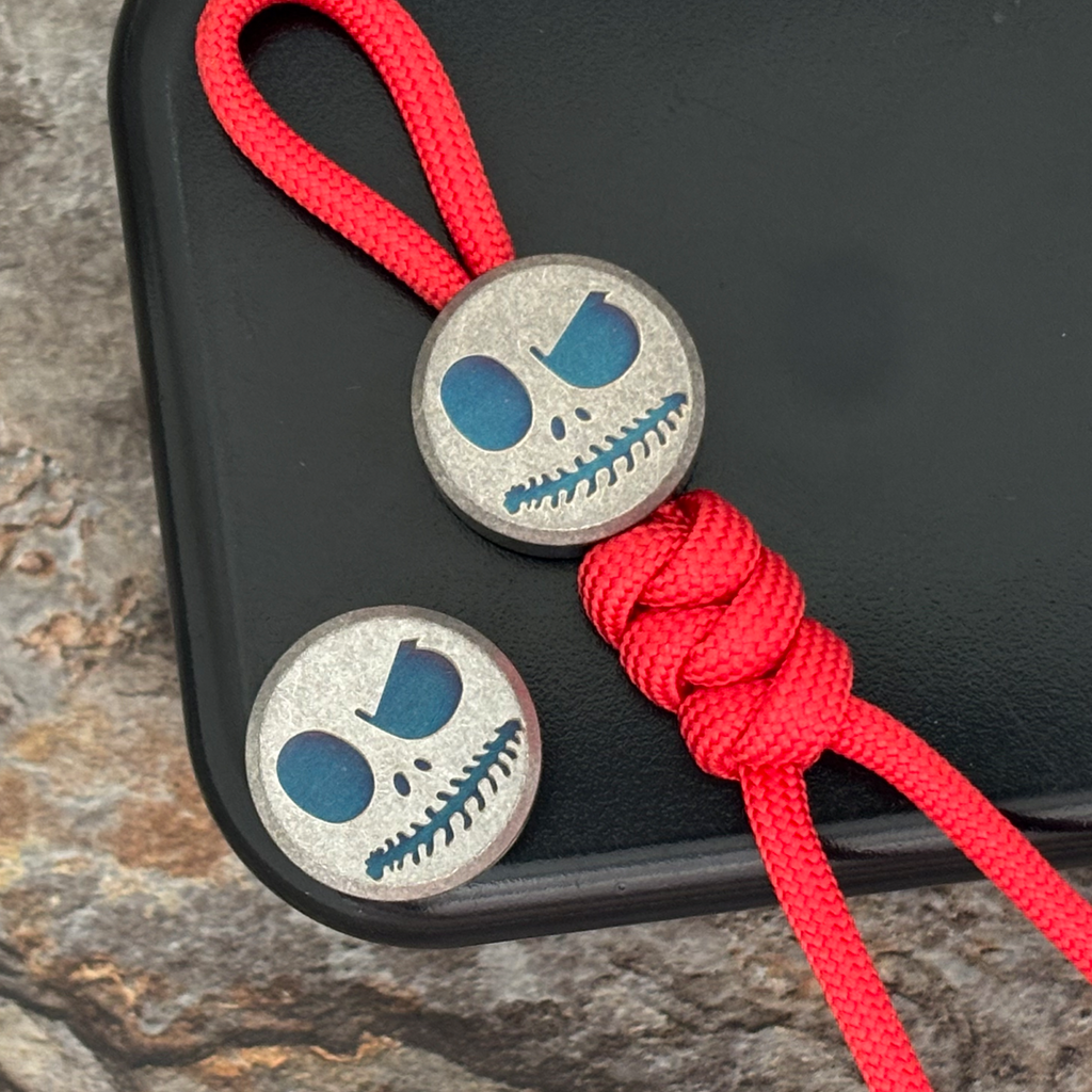 ADD-ONS:Titanium Jolly Roger EDC Bead&Zipper Pull