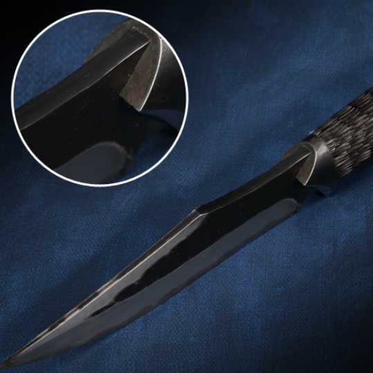 Black Goat:Hand-Forged Sanmai  Damascus Tactical Fixed Blade Knife