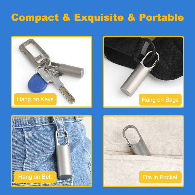 ADD-ONS:Titanium Pill Case Clip - Waterproof Portable Keychain for Medicine